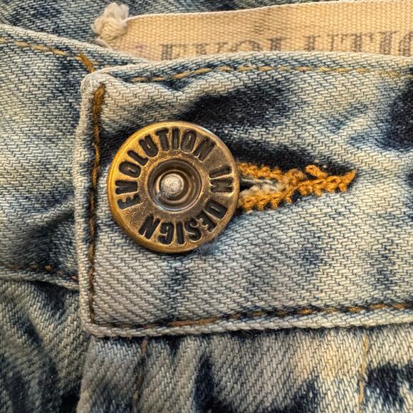 Evolution in Design Men’s Shorts Denim Stone Wash Tiger Stripes Long Size 34 - Picture 6 of 7